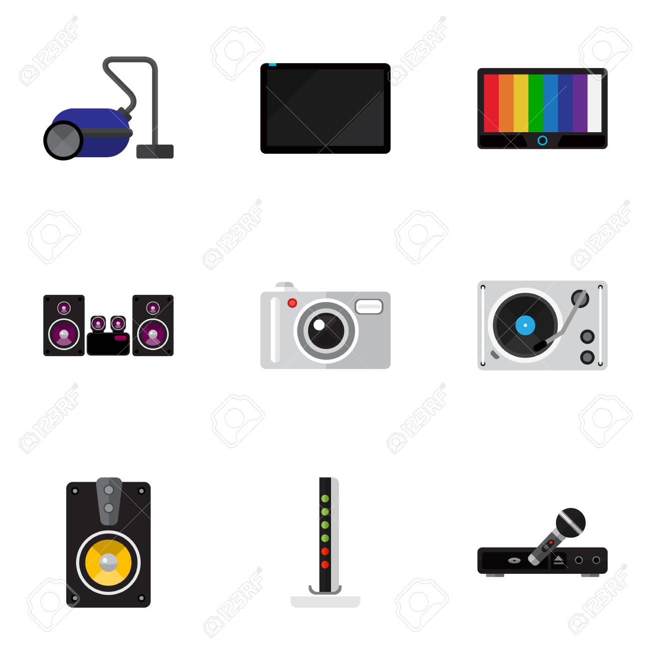 9 編集可能なホーム アイコンのセットです 掃除 パームトップ マイクなどの記号が含まれています Web モバイル Ui インフォ グラフィック デザインに使用できます のイラスト素材 ベクタ Image