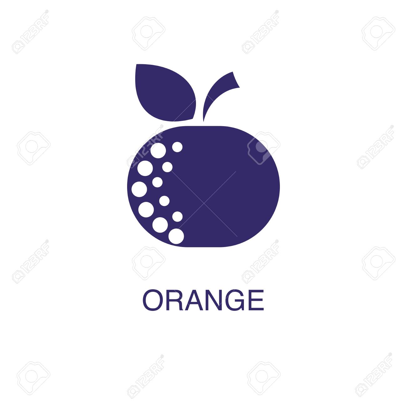 orange element in flat simple style on white background. orange icon, with text name concept template - 134450181 orange element in flat simple style on white background. orange icon, with text name concept template - 134450181
