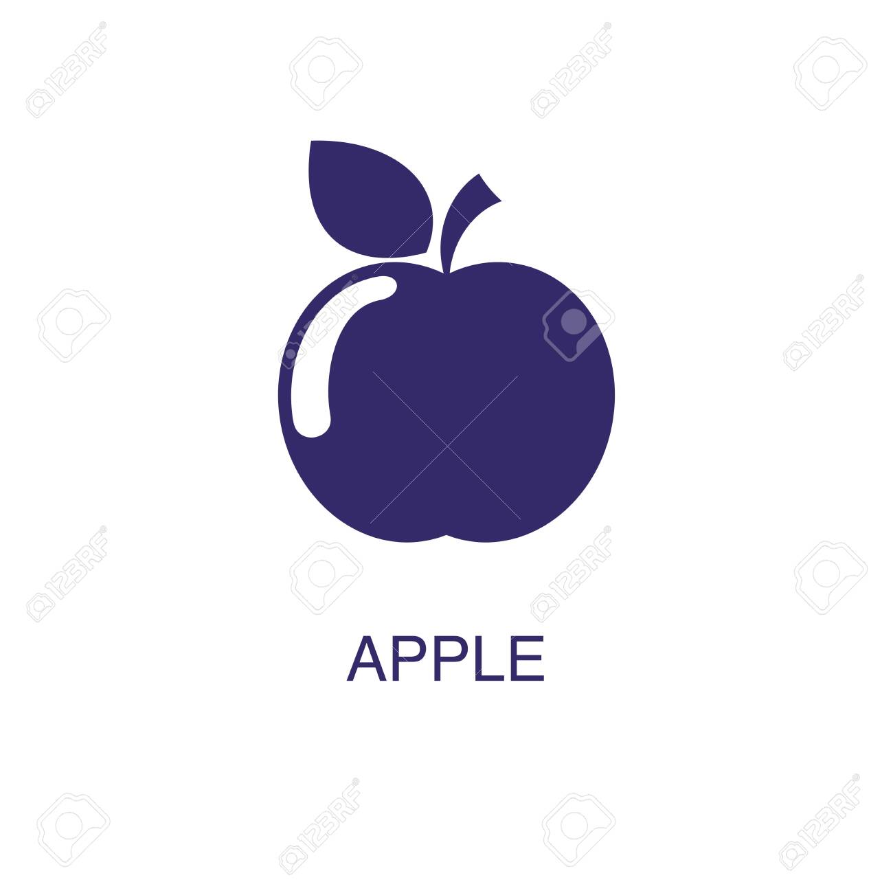 apple element in flat simple style on white background. apple icon, with text name concept template - 134450317 apple element in flat simple style on white background. apple icon, with text name concept template - 134450317