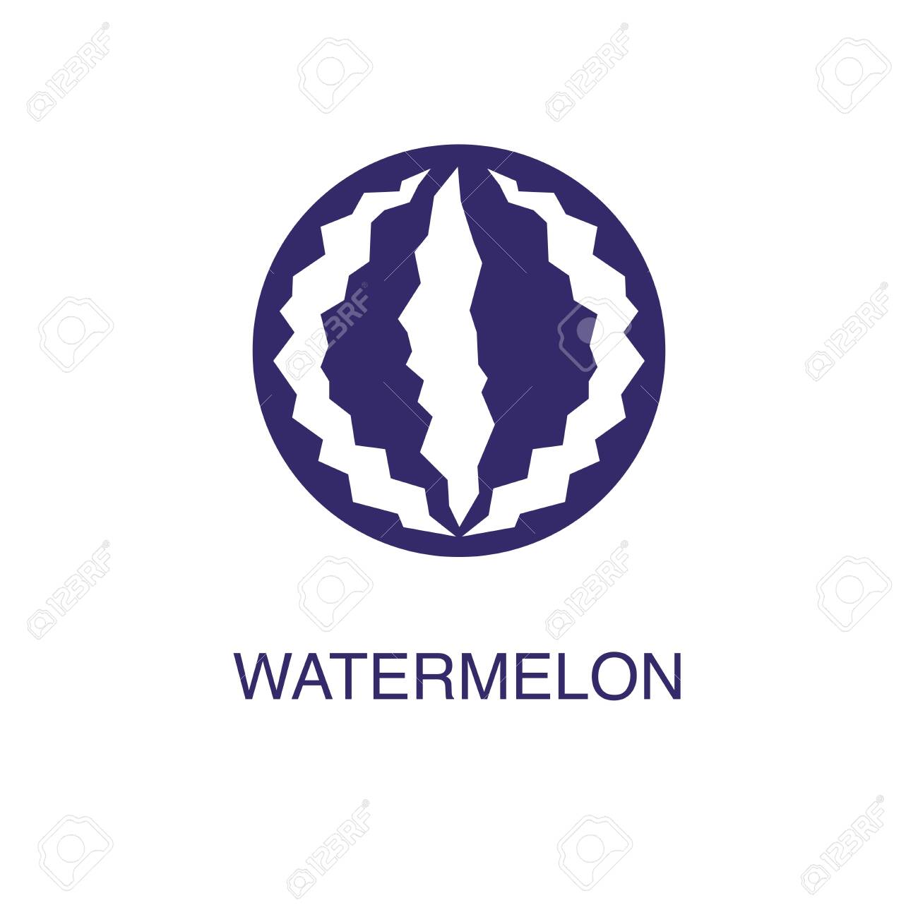 Watermelon element in flat simple style on white background. Watermelon icon, with text name concept template - 134450692 Watermelon element in flat simple style on white background. Watermelon icon, with text name concept template - 134450692