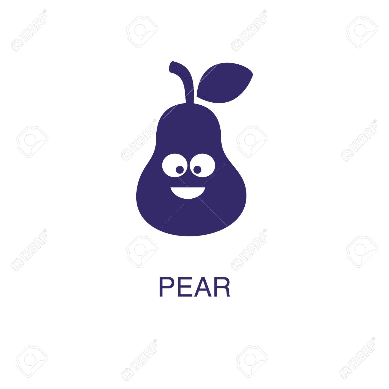 pear element in flat simple style on white background. pear icon, with text name concept template - 134450797 pear element in flat simple style on white background. pear icon, with text name concept template - 134450797