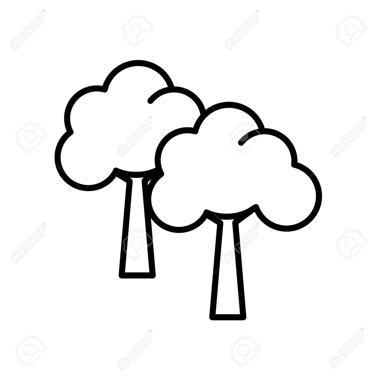 Trees Icon Vector Isolated On White Background Trees Transparent
