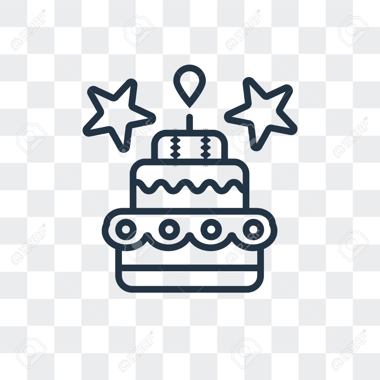 Birthday Cake Vector Icon Isolated On Transparent Background Birthday Cake Logo Concept Royalty Free Cliparts Vectors And Stock Illustration Image