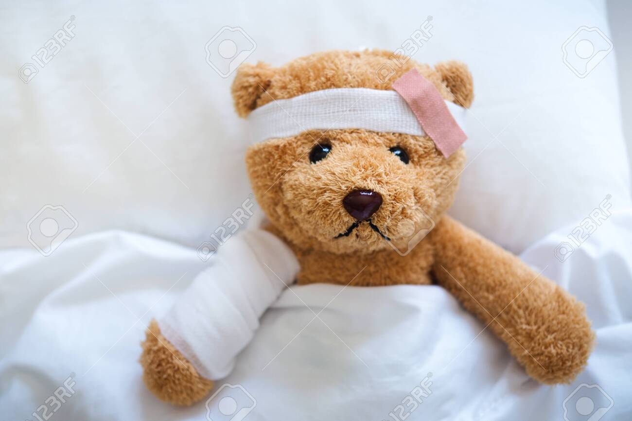 broken arm teddy bear