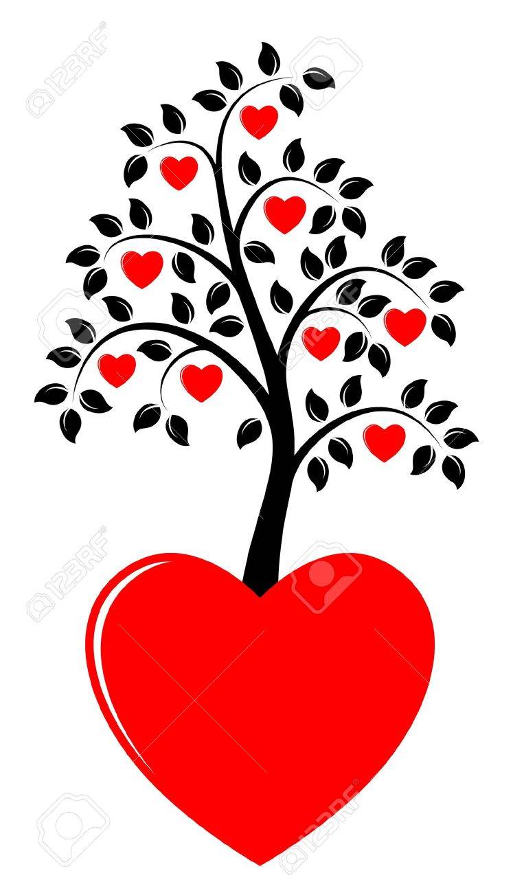 Heart Tree Growing From Heart Royalty Free Cliparts Vectors And Stock Illustration Image 9811146