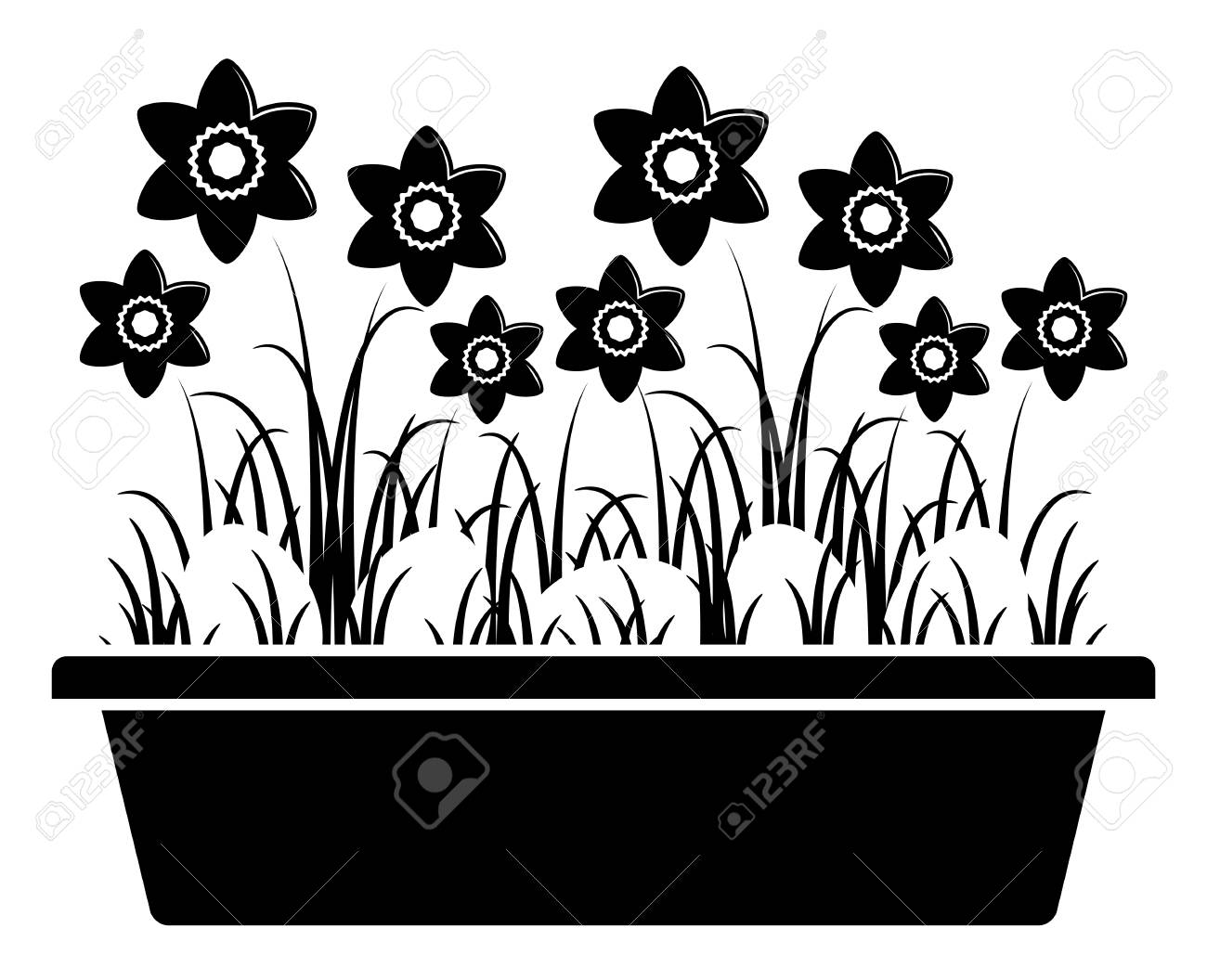 水仙の花 白い背景で隔離のプランターで卵をベクトルします のイラスト素材 ベクタ Image 水仙の花 白い背景で隔離のプランターで卵をベクトルします のイラスト素材 ベクタ Image