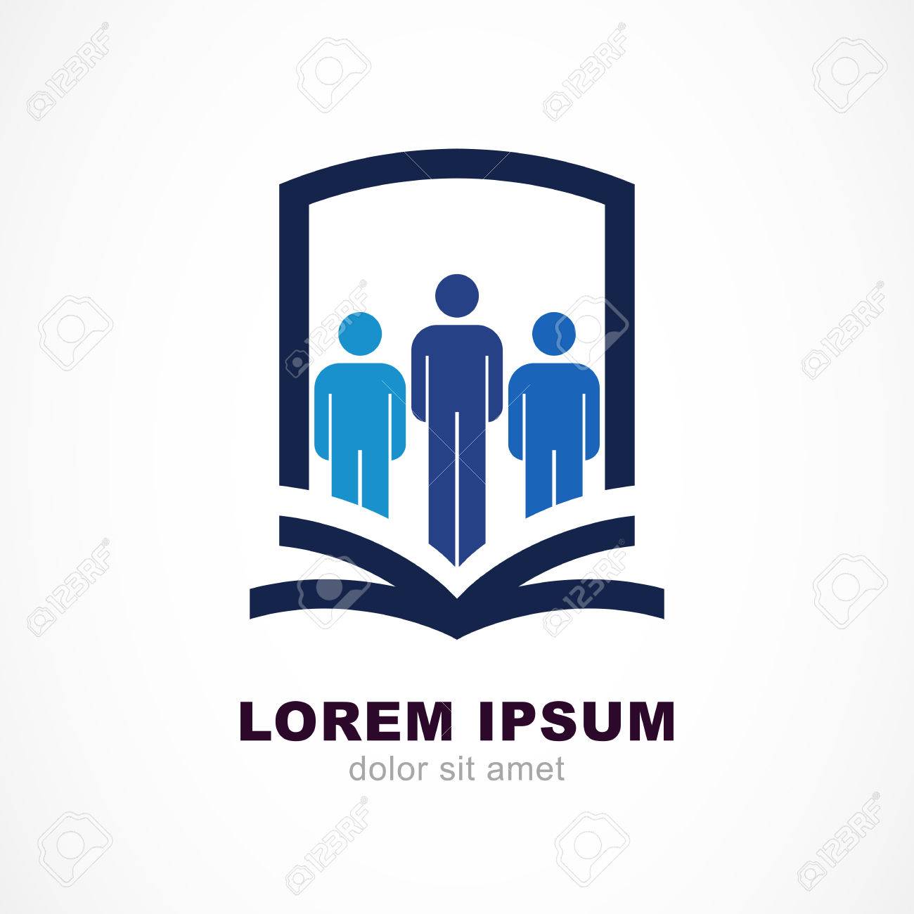 vector logo design template shield people silhouette and open