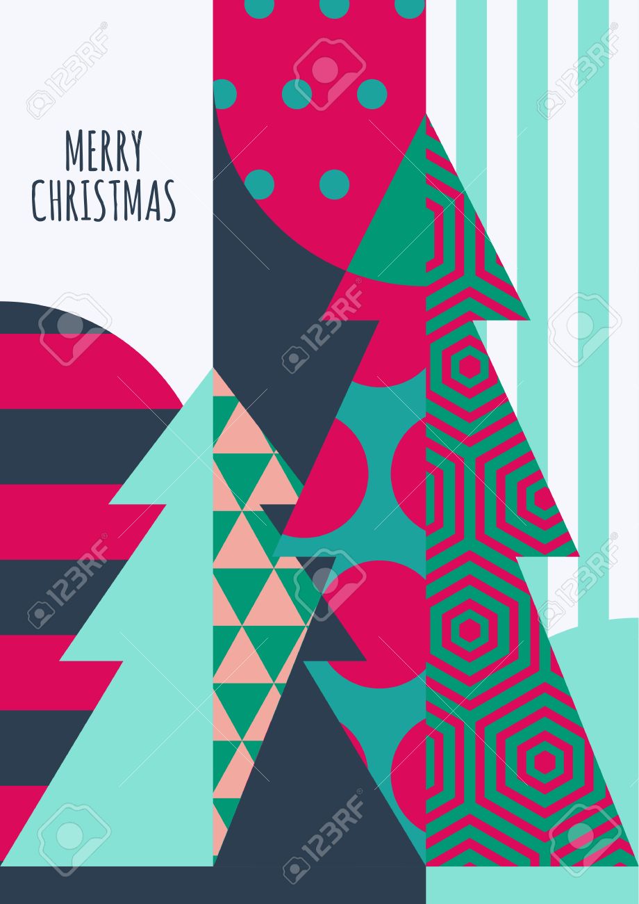 vector christmas or new year greeting card template decorated