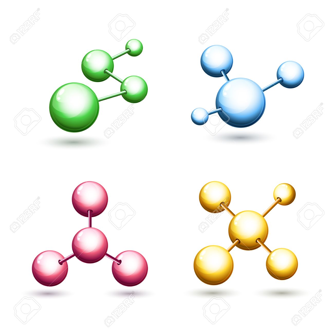 abstract molecular logo and design elements vector colorful