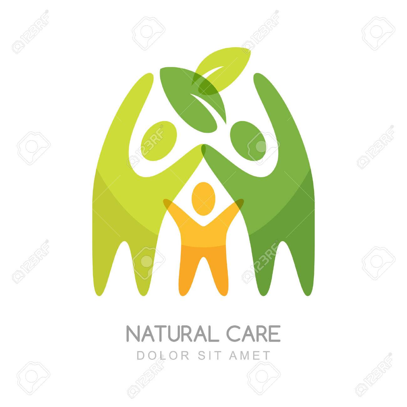 Abstract happy people silhouettes. Concept for natural health care, family wellness, ecology and protection nature. - 52176082 Abstract happy people silhouettes. Concept for natural health care, family wellness, ecology and protection nature. - 52176082