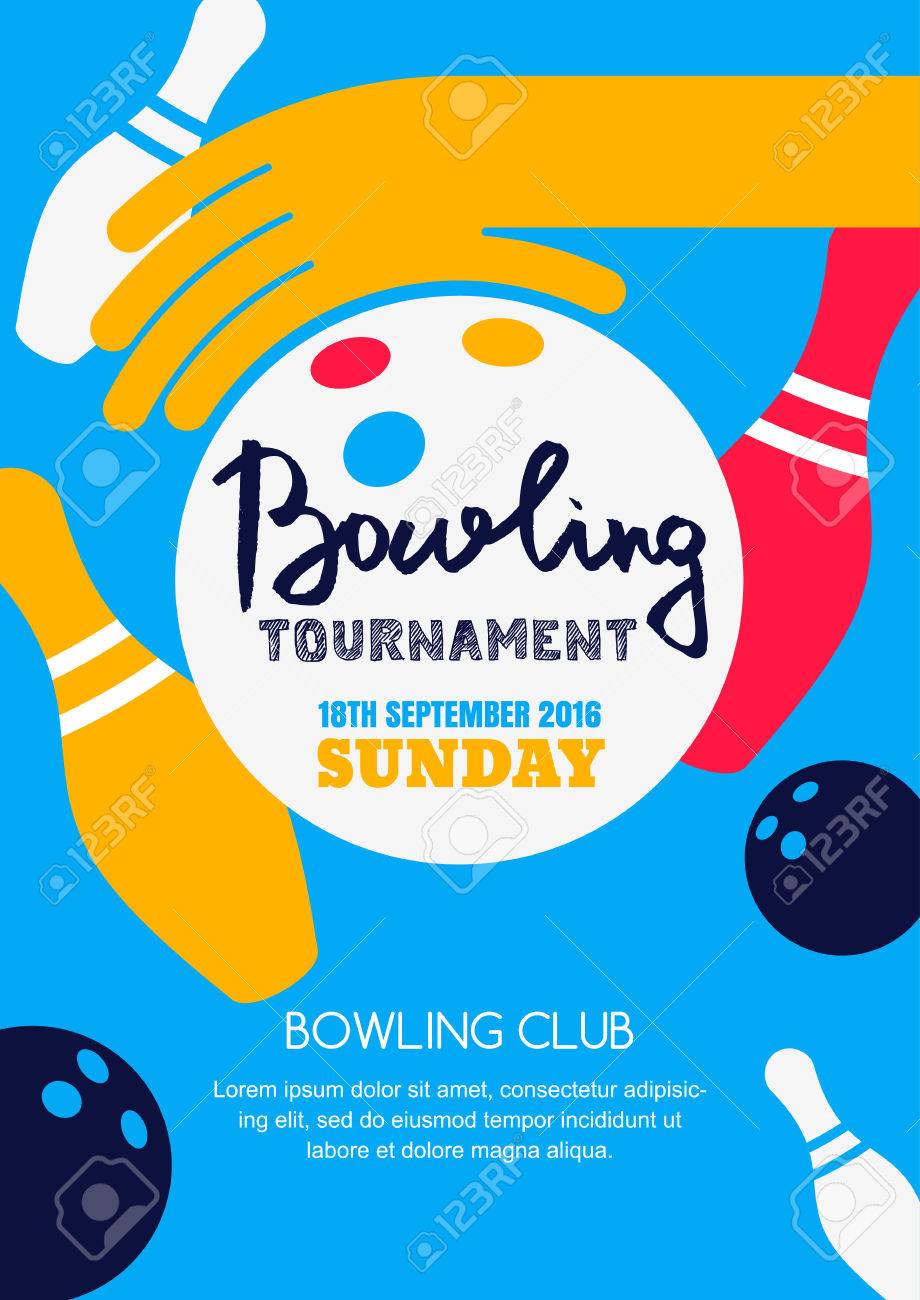 Bowling Event Flyer Template from previews.123rf.com