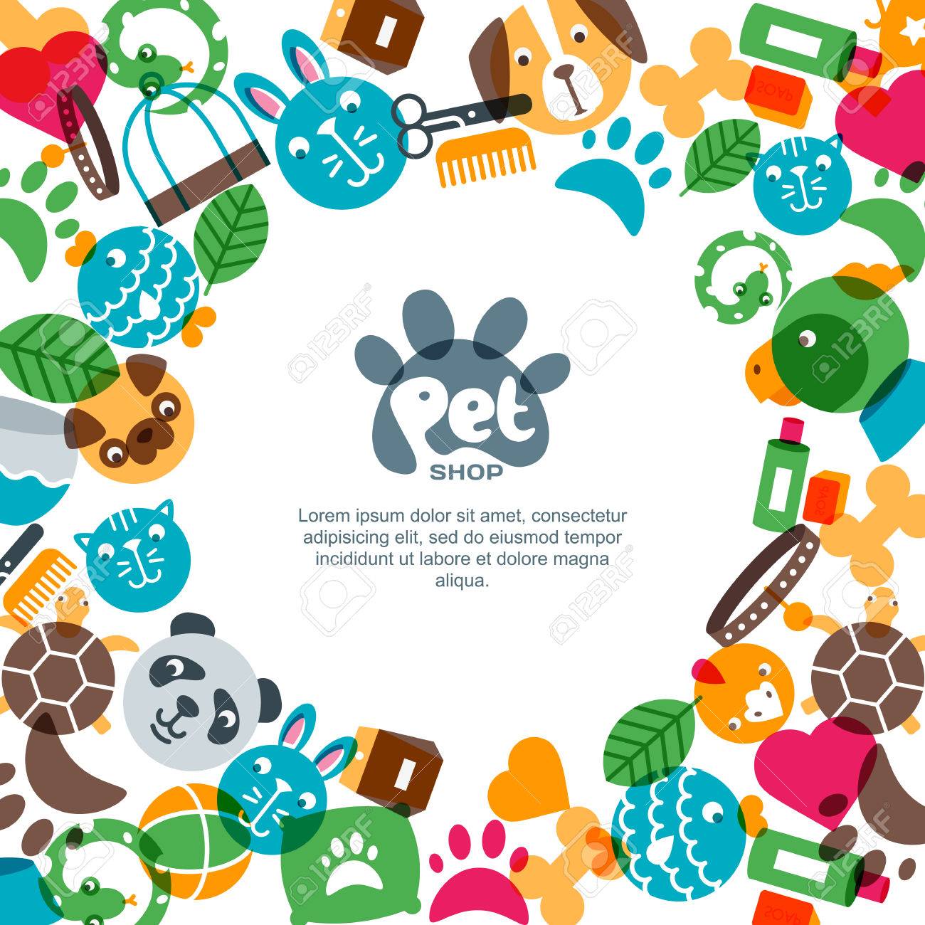 pet shop zoo or veterinary square banner poster or flyer design