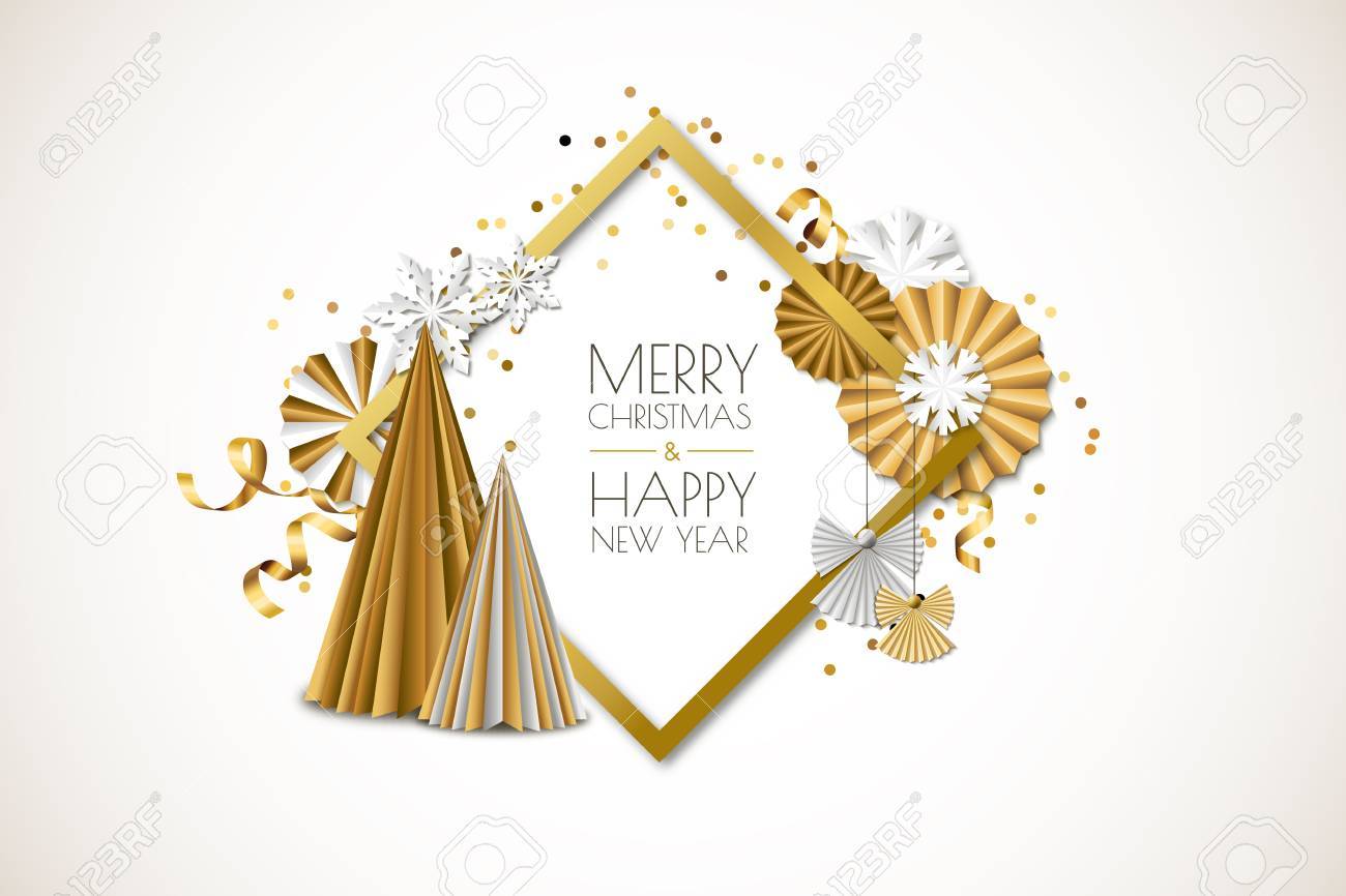 Merry Christmas Happy New Year Greeting Card Vector Holiday Royalty Free Cliparts Vectors And Stock Illustration Image