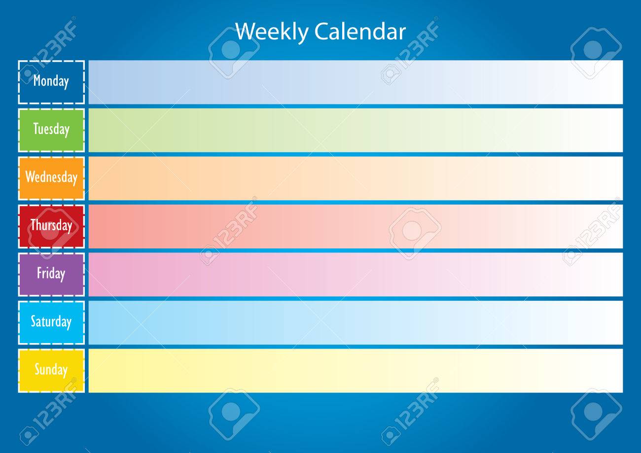 weekly calendar planning calendar colorful calendar for one weekly calendar planner