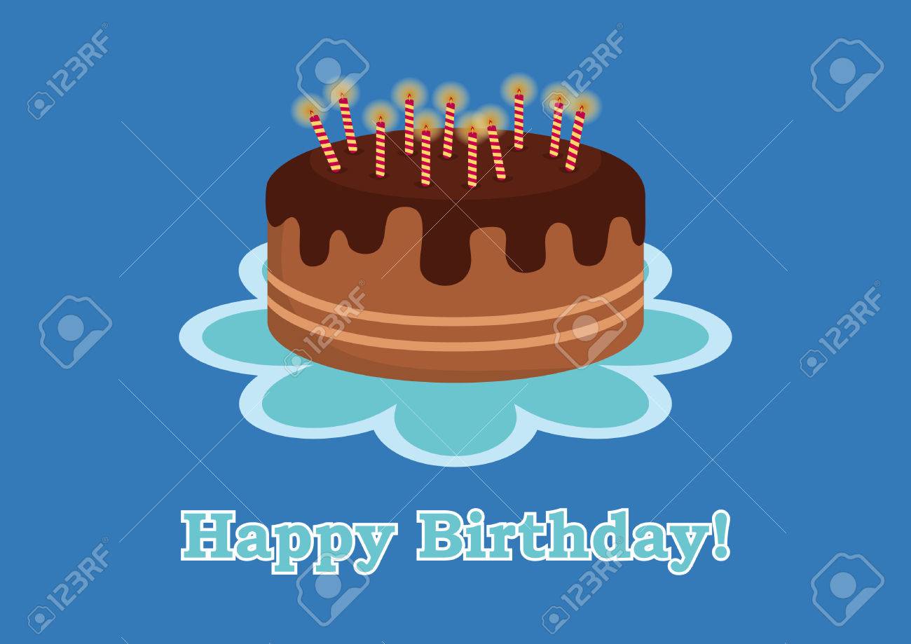 少年の誕生日カード 子供のための誕生日ケーキ 誕生日のイラスト 子供のためのカードのイラスト素材 ベクタ Image