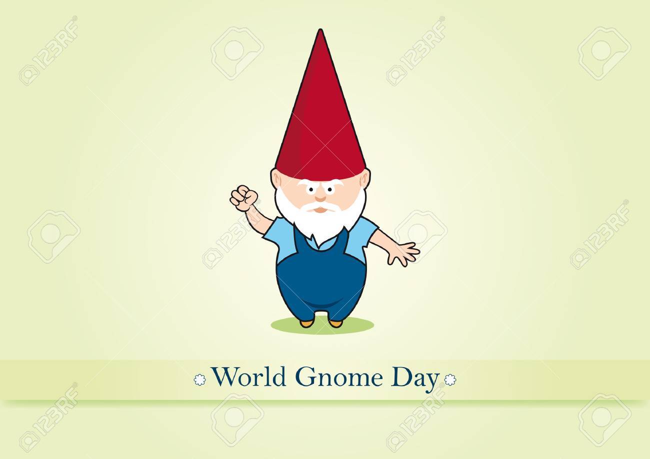 世界ノーム日ベクター 庭のノームのベクター イラストです 怒りの庭の Gnome 重要な日のイラスト素材 ベクタ Image