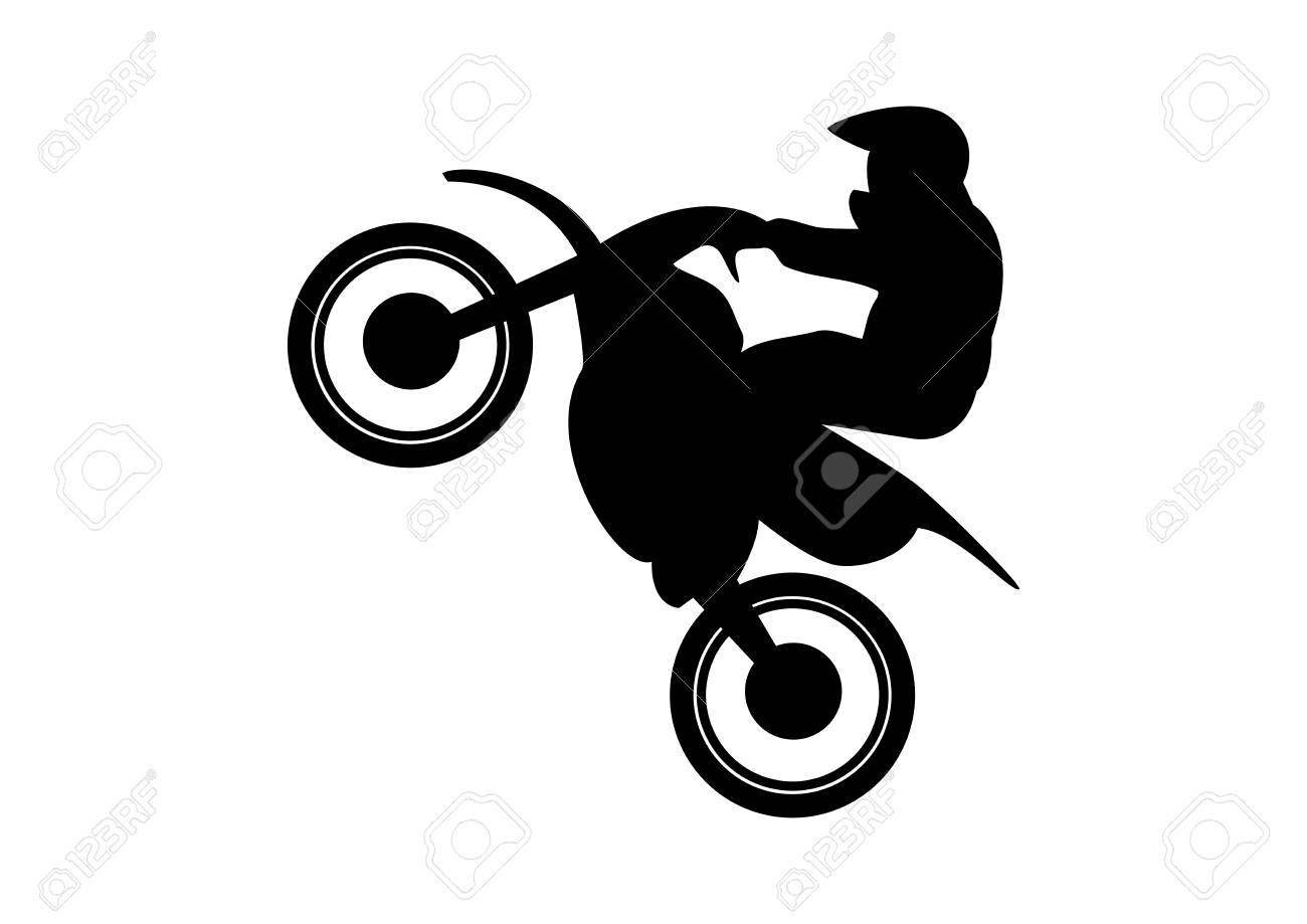 Motocross Rider Ride Motocross Bike Vector: vetor stock (livre de
