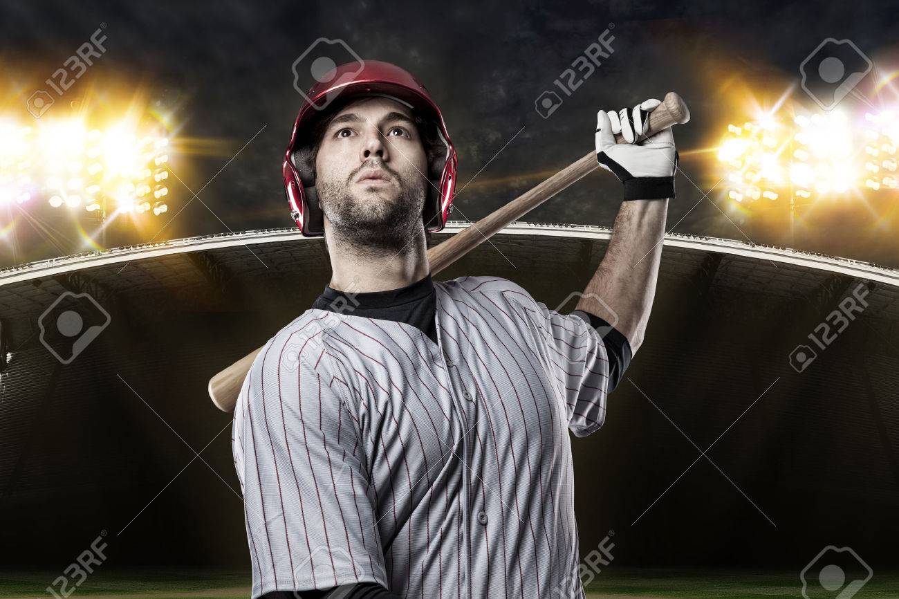 Baseball Player on a baseball Stadium. - 27528412 Baseball Player on a baseball Stadium. - 27528412