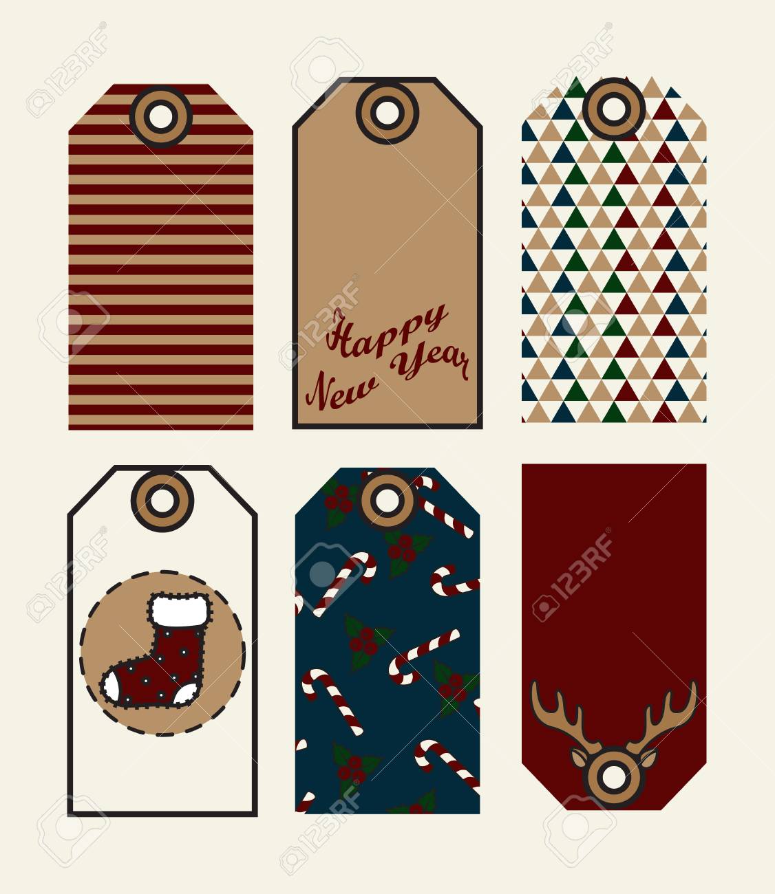 ilustración de etiquetas de regalo de navidad lindas etiquetas para