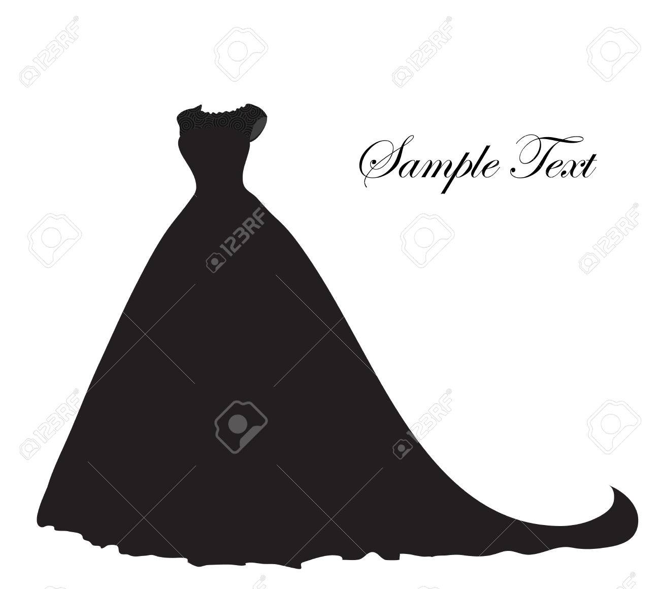 wedding dress silhouette banner blank template for text white wedding dress template