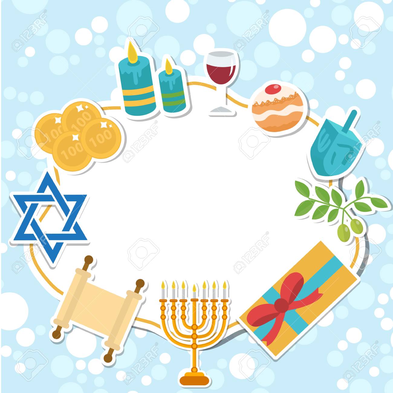 happy hanukkah card template for text frame hanukkah is a holiday greeting card template