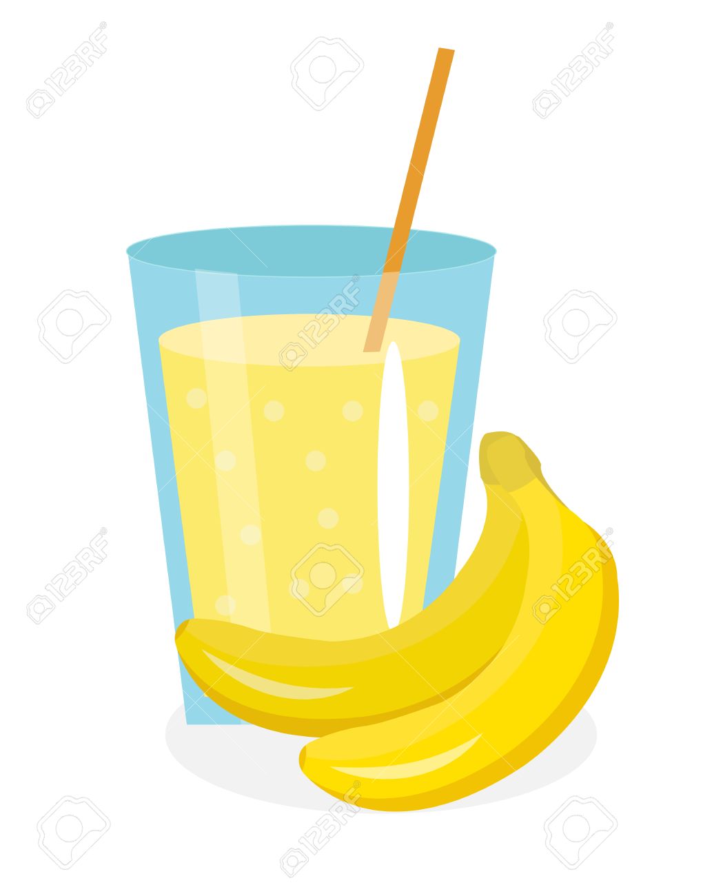 グラスの中のバナナ ジュース 新鮮なバナナのジュースは 白い背景で隔離 新鮮なフルーツとジュースのアイコン バナナの飲み物 フルーツのコンポート バナナ カクテルのスムージー ベクトル図 のイラスト素材 ベクタ Image