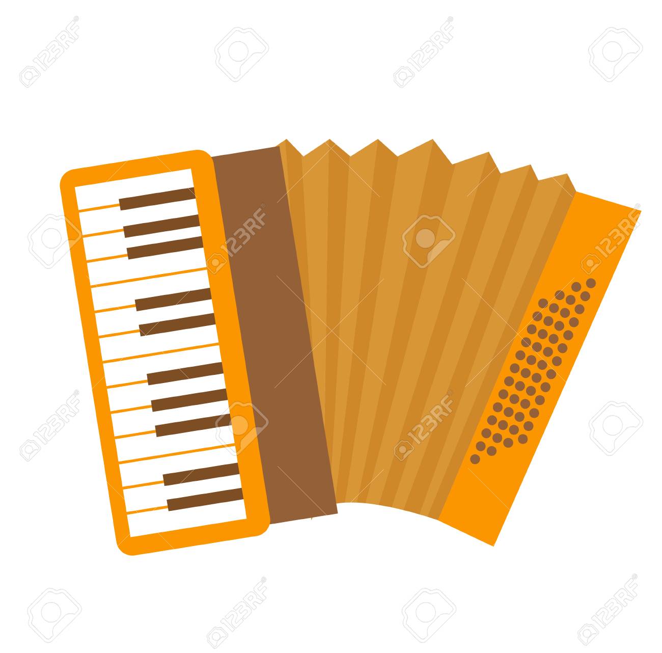 アコーディオン アイコンのフラット 漫画のスタイル 楽器は 白い背景で隔離 ベクトル イラスト クリップアートのイラスト素材 ベクタ Image