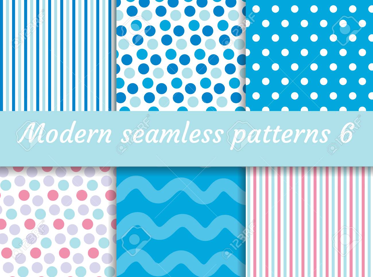 polka dot stripes and wave pattern set royalty free cliparts polka dot and stripes