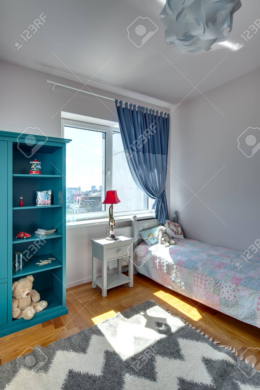 Children S Bedroom With White Walls And A Parquet With Carpet
