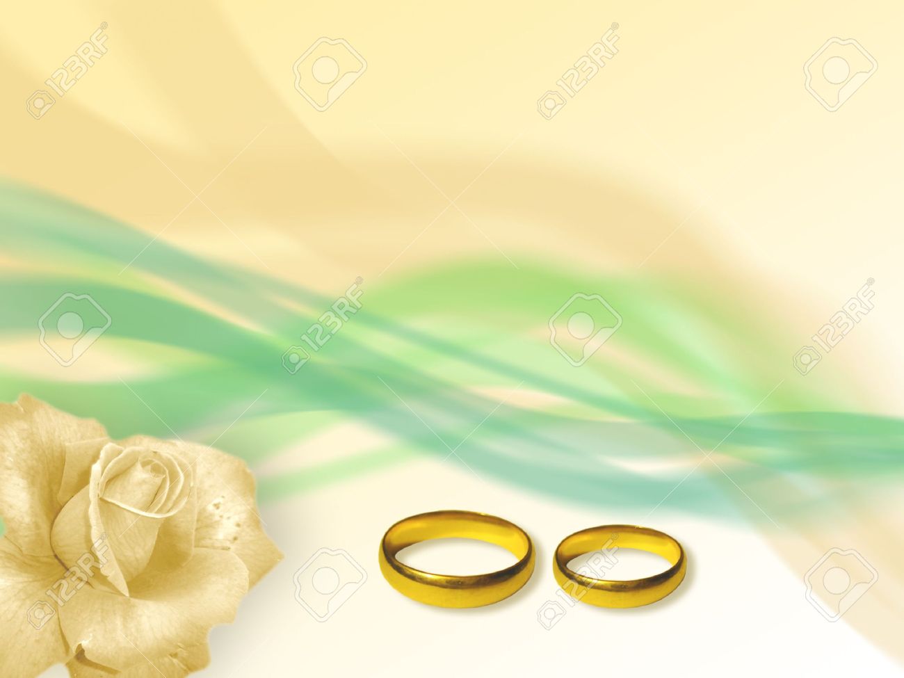 Green Background Flower Rings