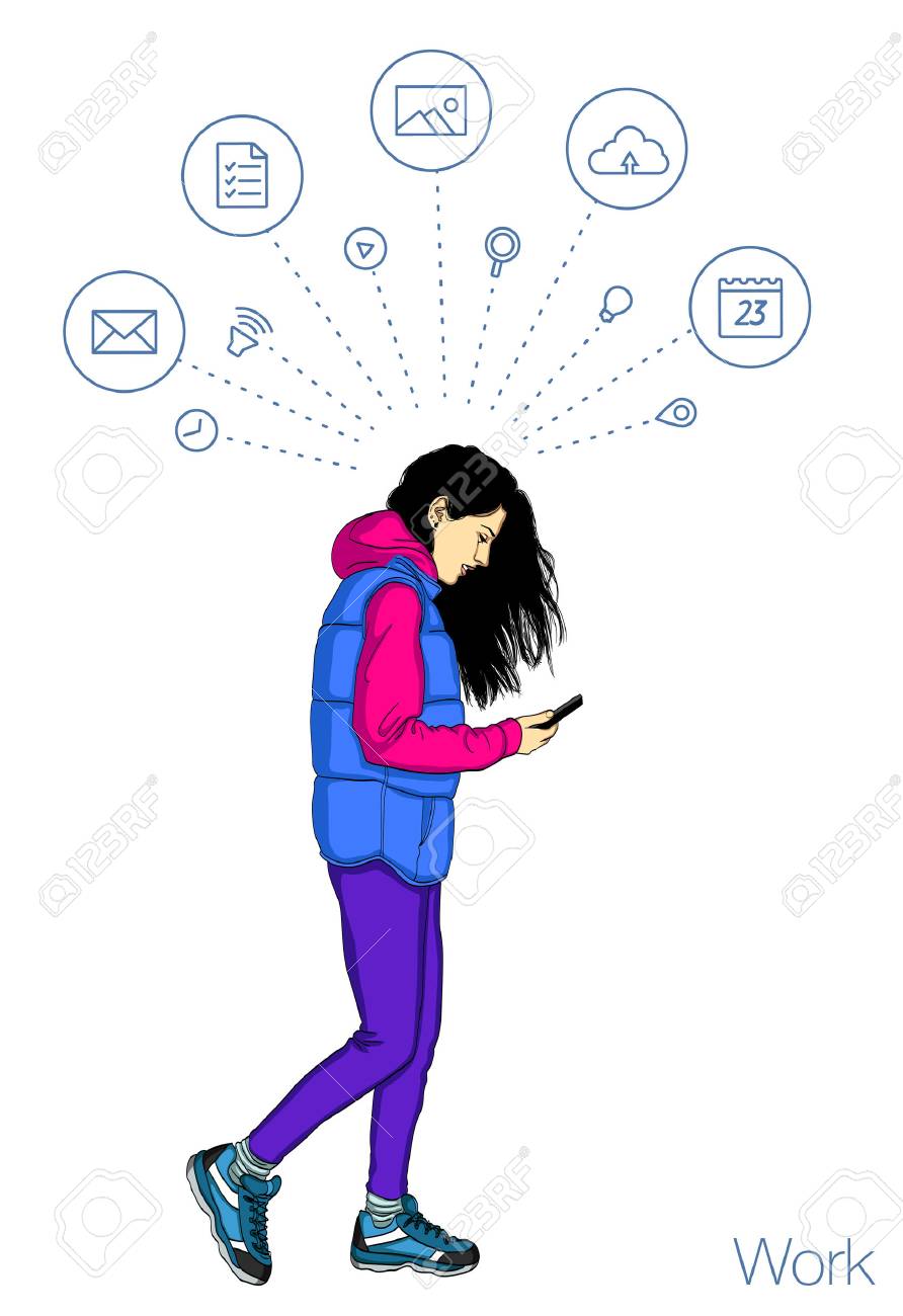 歩いている女性と携帯電話のテキスト スマート フォンで見ている女の子 のイラスト素材 ベクタ Image 4046 歩いている女性と携帯電話のテキスト スマート フォンで見ている女の子 のイラスト素材 ベクタ Image 4046