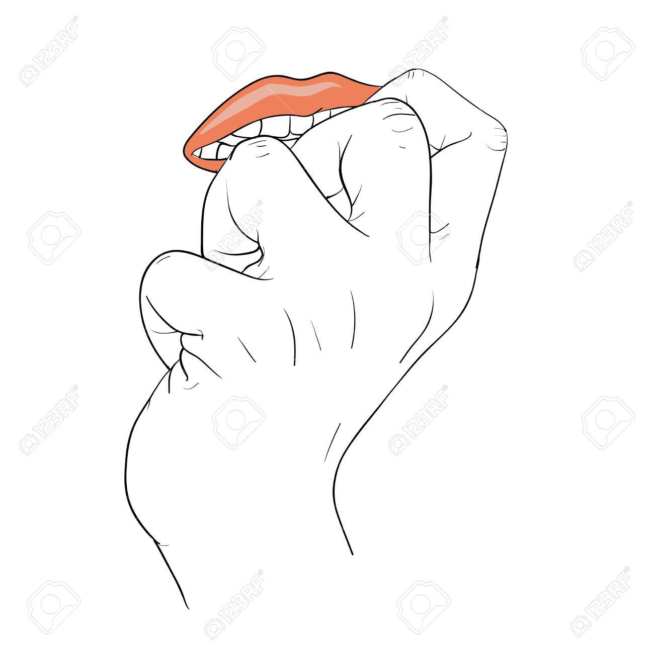Biting Nail Royalty Free Cliparts Vectors And Stock Illustration