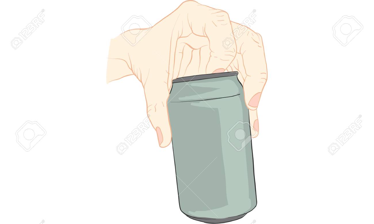 Hand Holding Beer In Can Vector Illustration Royalty Free Cliparts Vectors And Stock Illustration Image