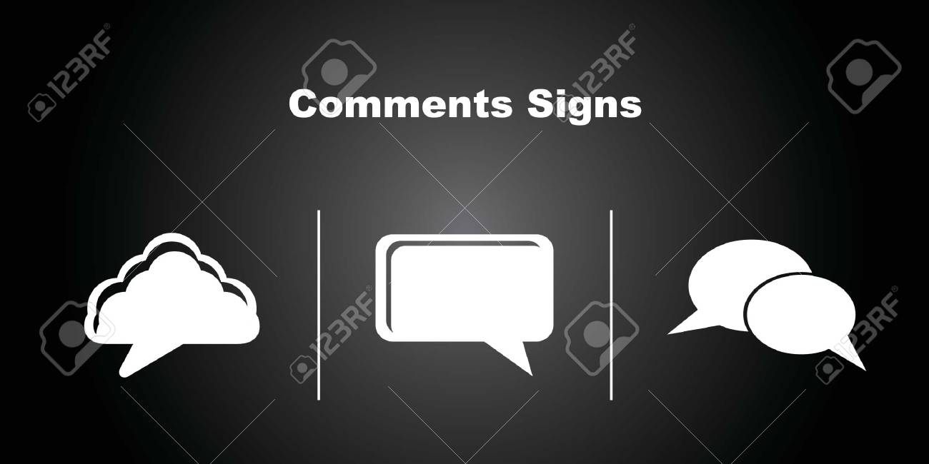 黒の背景に 3 件のコメント アイコン のイラスト素材 ベクタ Image