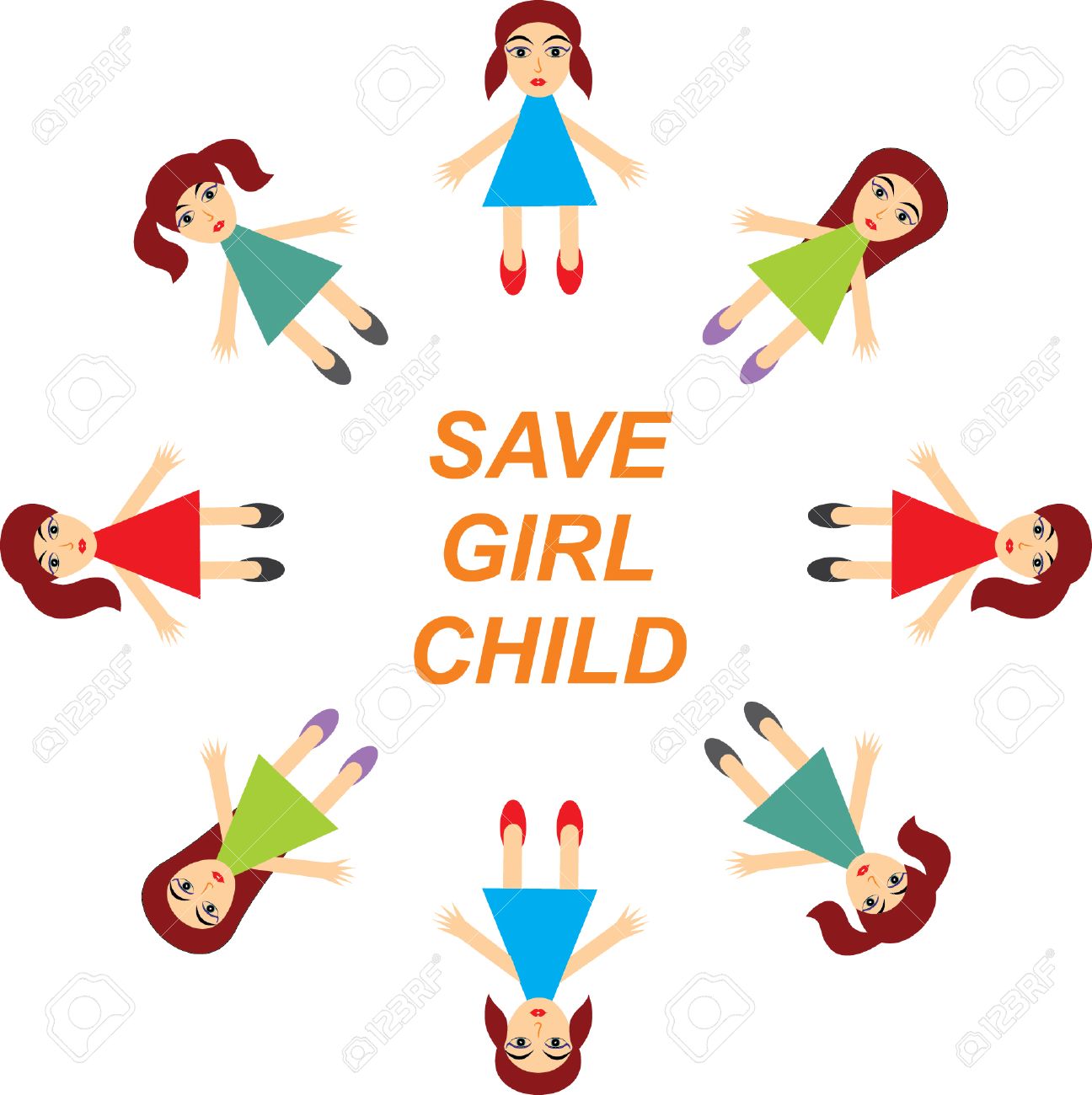 Illustration Of Little Girls With Save Girl Child Slogan Royalty Free SVG,  Cliparts, Vectors, and Stock Illustration. Image 35793816., image size:1296x1300