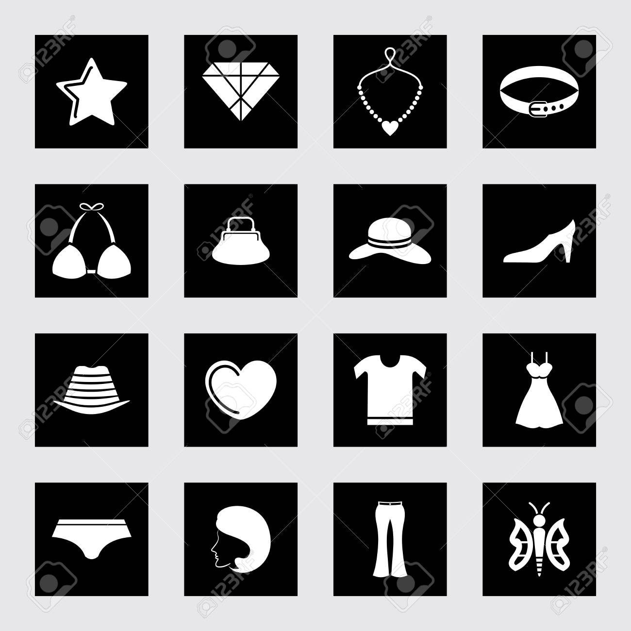 Fashion Icon Set Royalty Free Cliparts Vectors And Stock Illustration Image