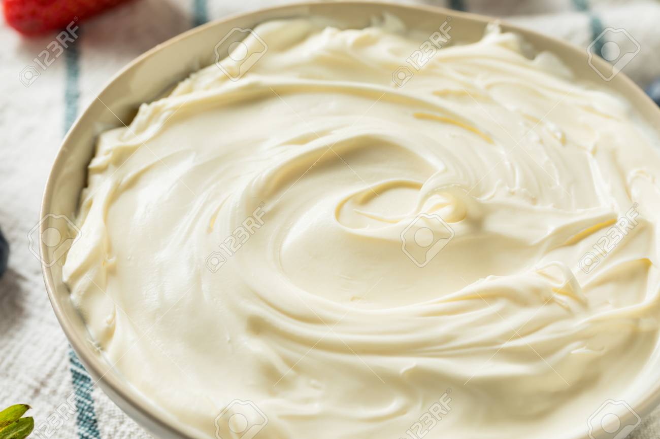 Creamy Homemade Mascarpone Cheese In A Bowl Stock Photo Picture And Royalty Free Image Image 118924091