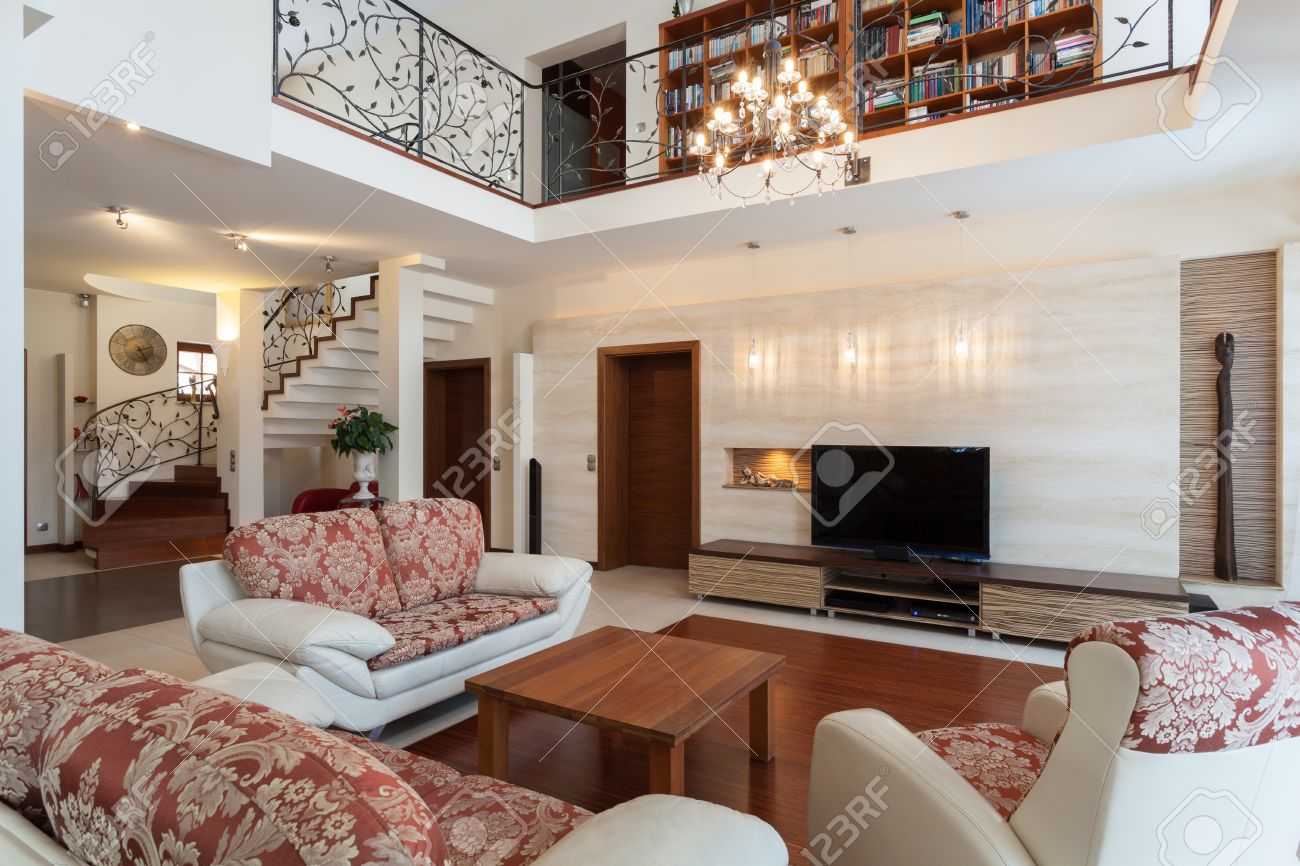 classy home furniture. classy house - elegant living room and a mezzanine stock photo 18178548 home furniture