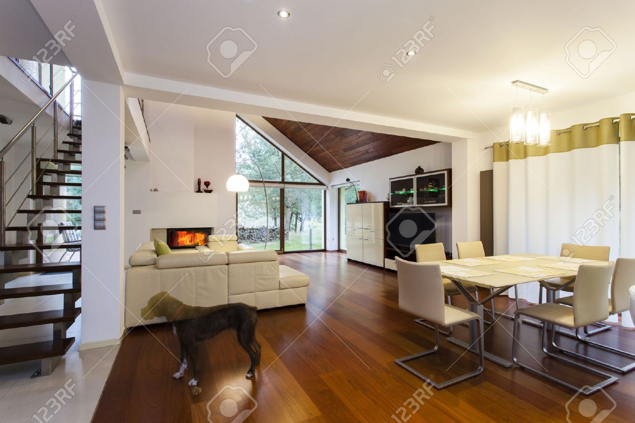 Inside Of Stylish House With An Attic Stock Photo Picture And Royalty Free Image Image