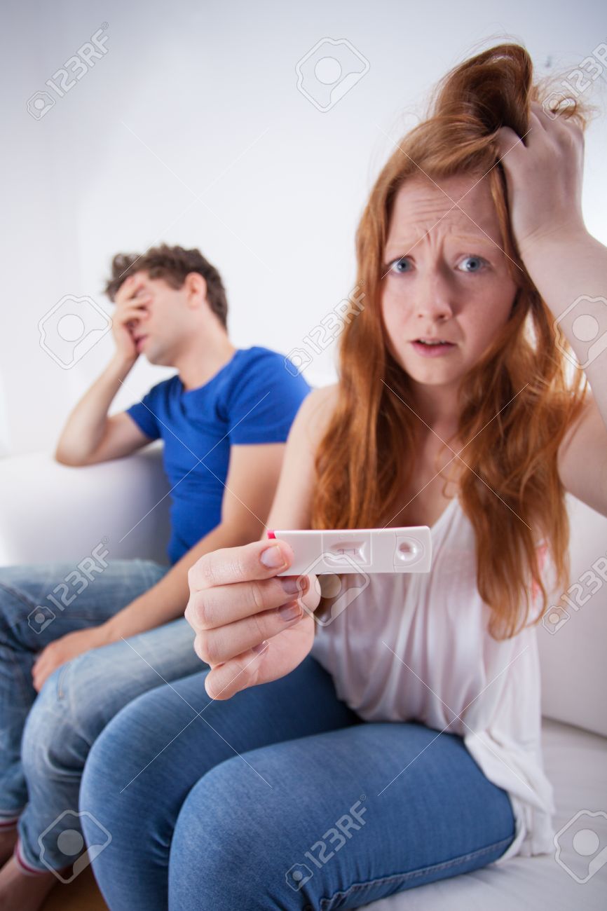 Teenagers With A Positive Pregnancy Test, Vertical Stock Photo, Picture and  Royalty Free Image. Image 31533651.