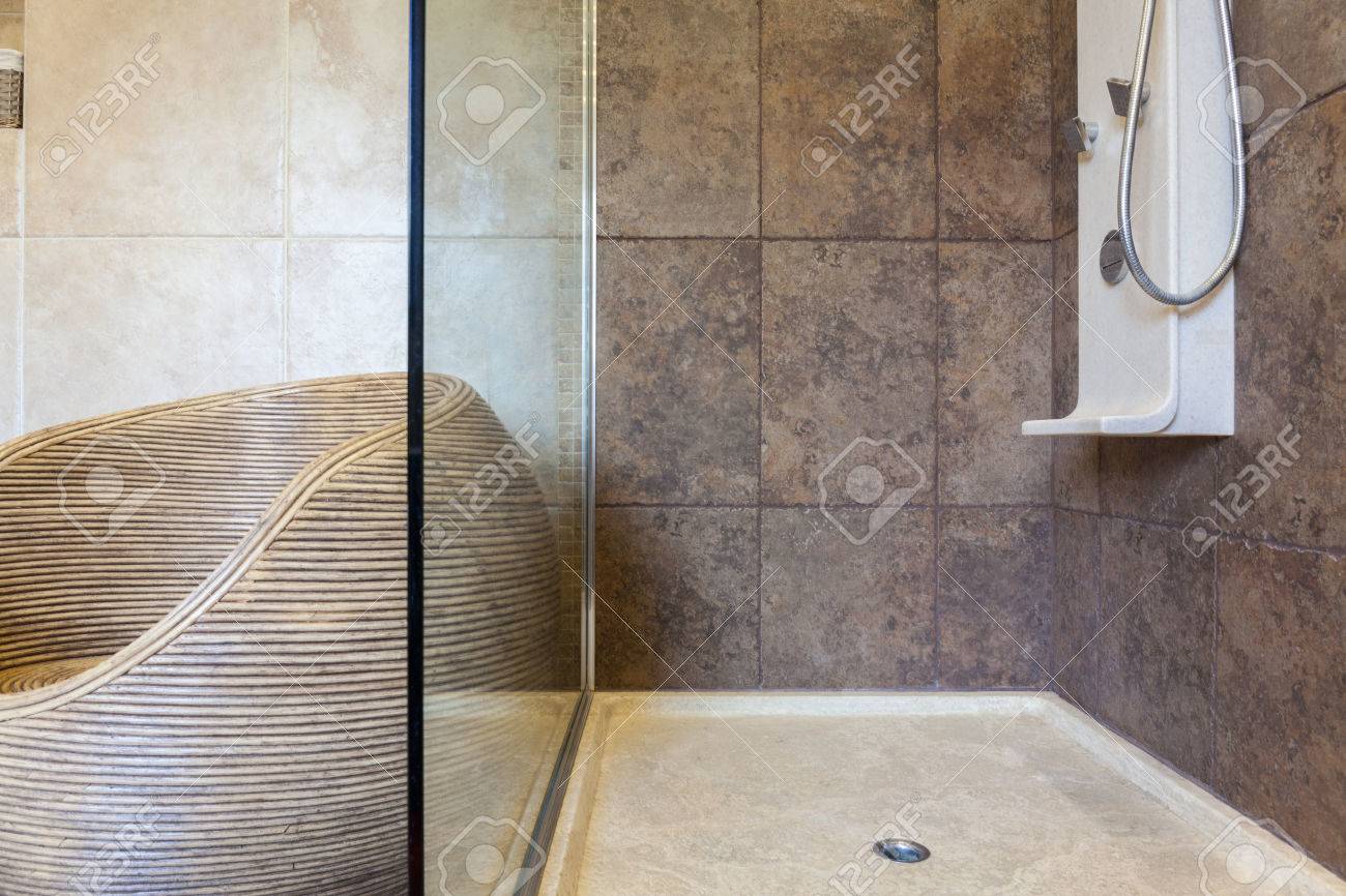 Porcelain Shower Base In A Bathroom 