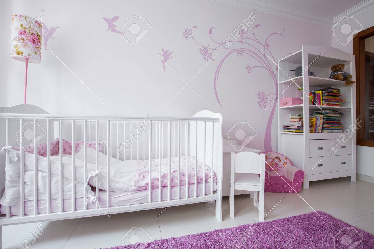 white crib nursery