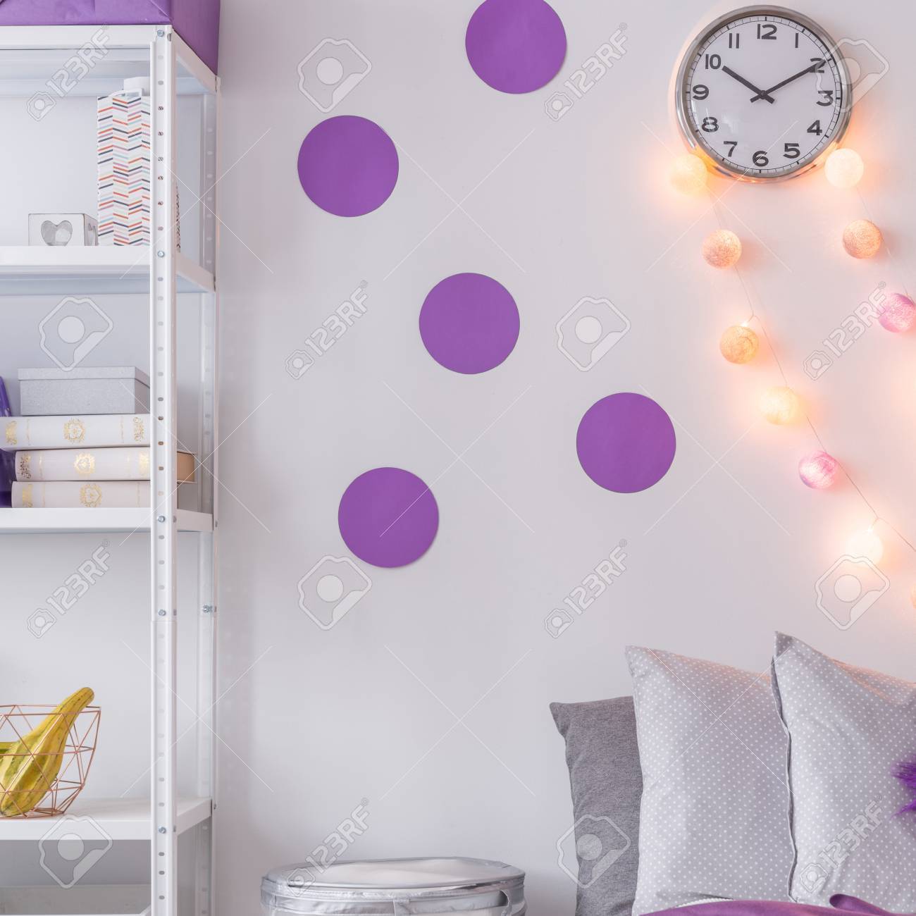 Picture Of Purple Wall Decoration In New Bedroom