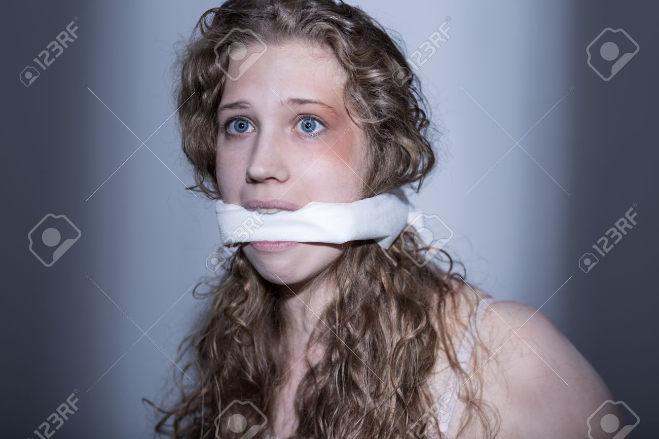 Girl Gagged In Black Duct Tape