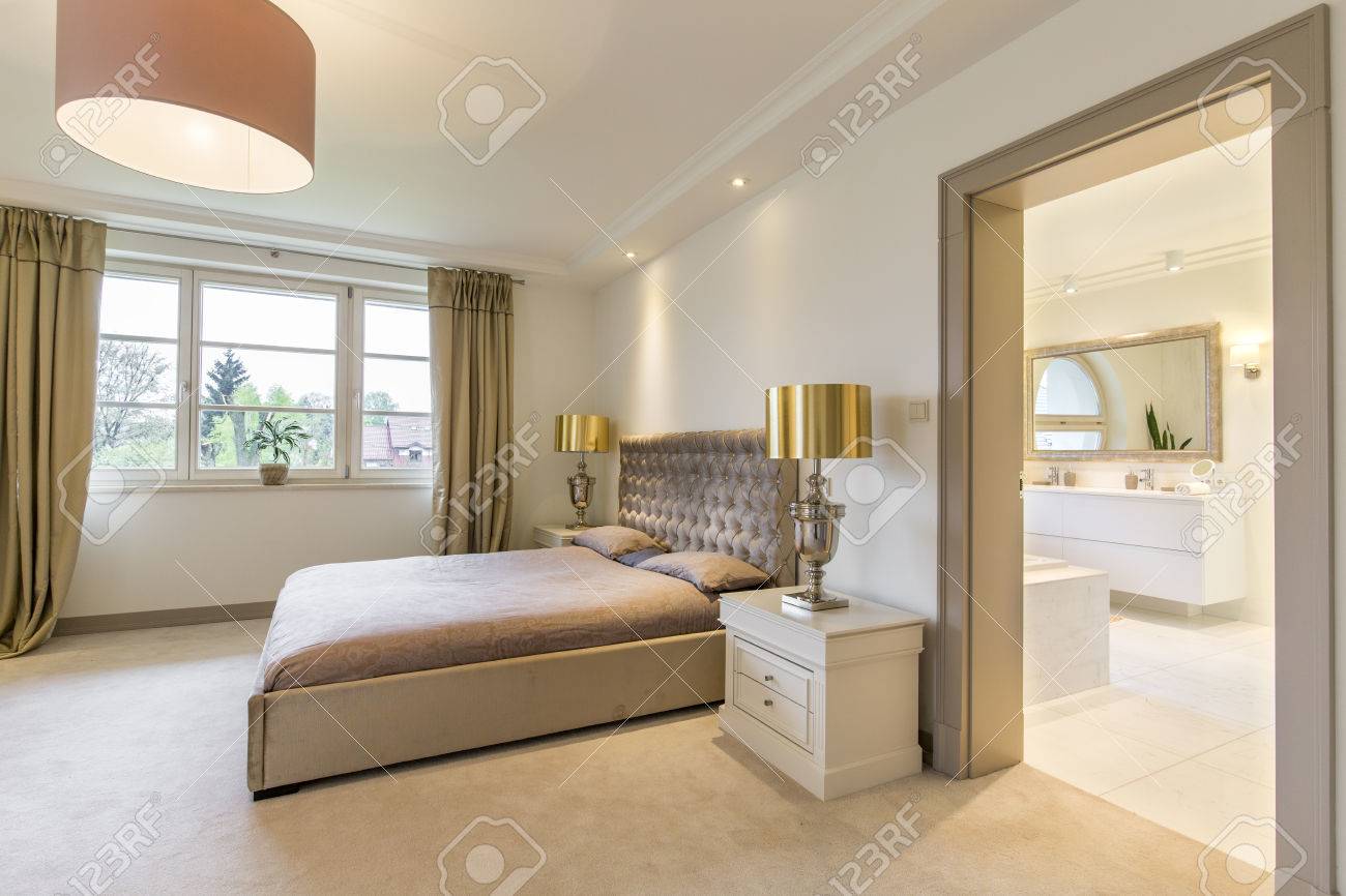 Very Stylish Bedroom Suite With Bathroom Arranged In Classic