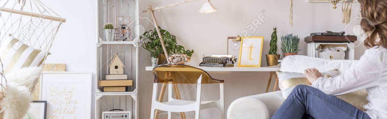 Multifunctional Room With Hammock Armchair Desk And Chair