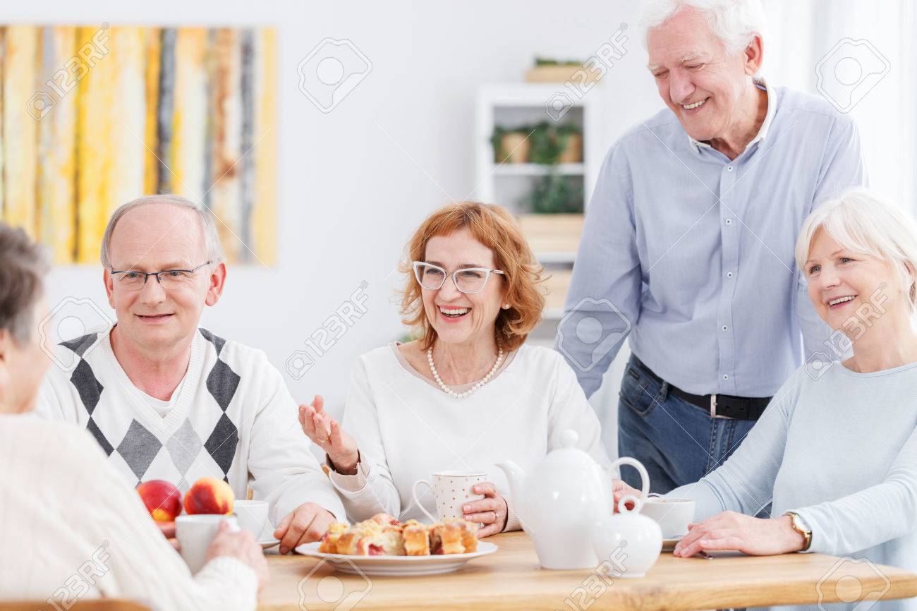 Old People Activity Concept Group Of Happy Senior Friends Chatting Stock Photo Picture And Royalty Free Image Image 86163880