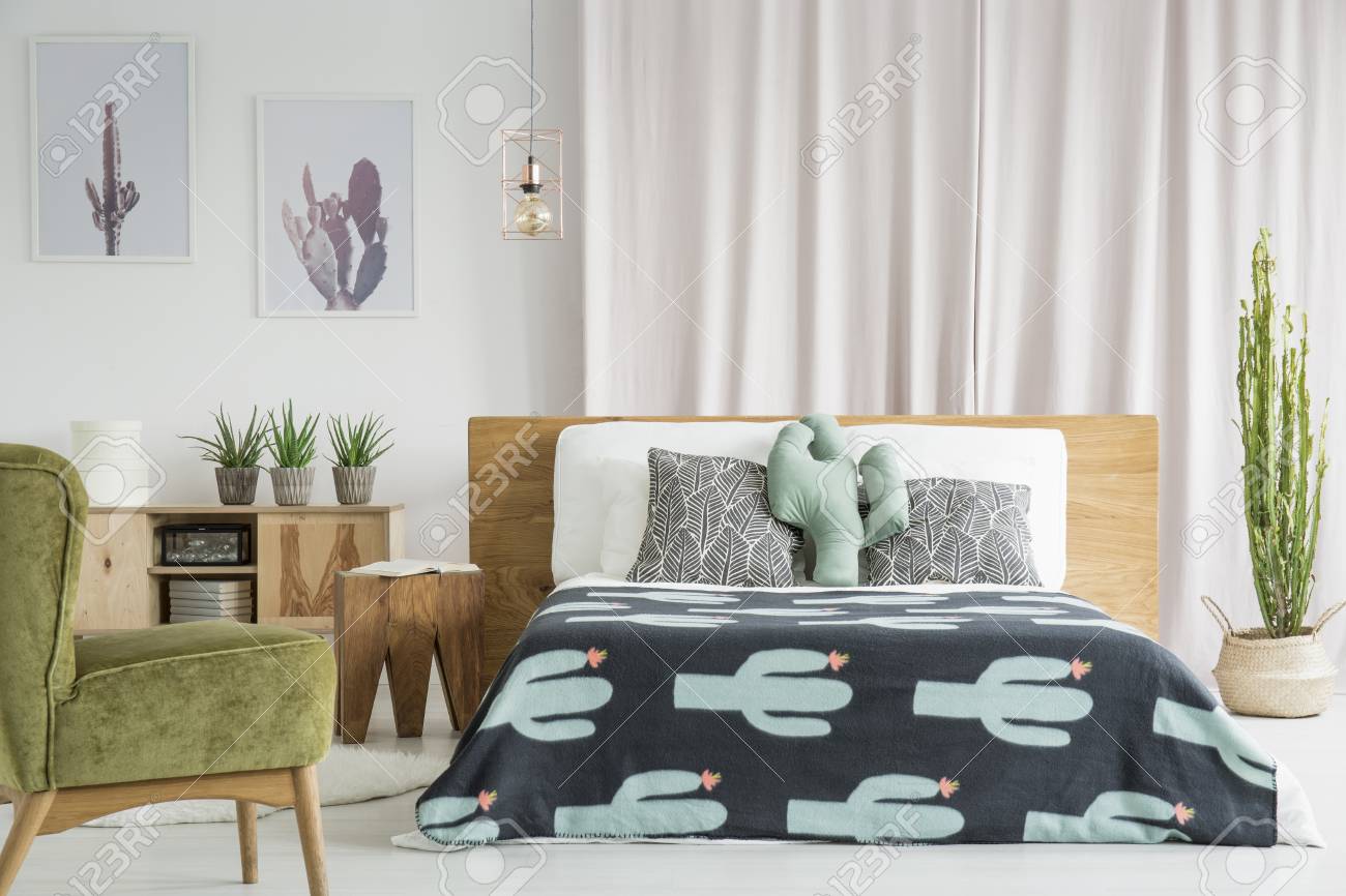 Cactus Theme Room With Wooden And Velvet Furniture Stock Photo Picture And Royalty Free Image Image 93064232