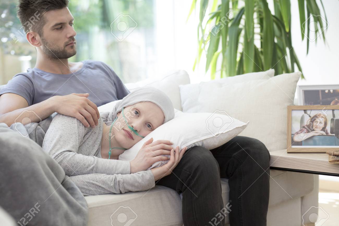 Photographee.euDepressed Woman With A Nose Tube Lying pic