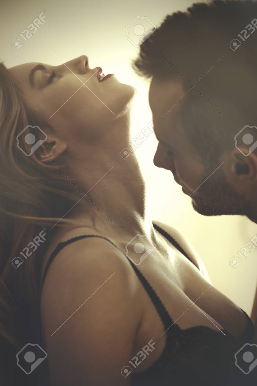 Man Kissing Woman's Neck During Romantic Foreplay Stock Photo, Picture and  Royalty Free Image. Image 108119484.